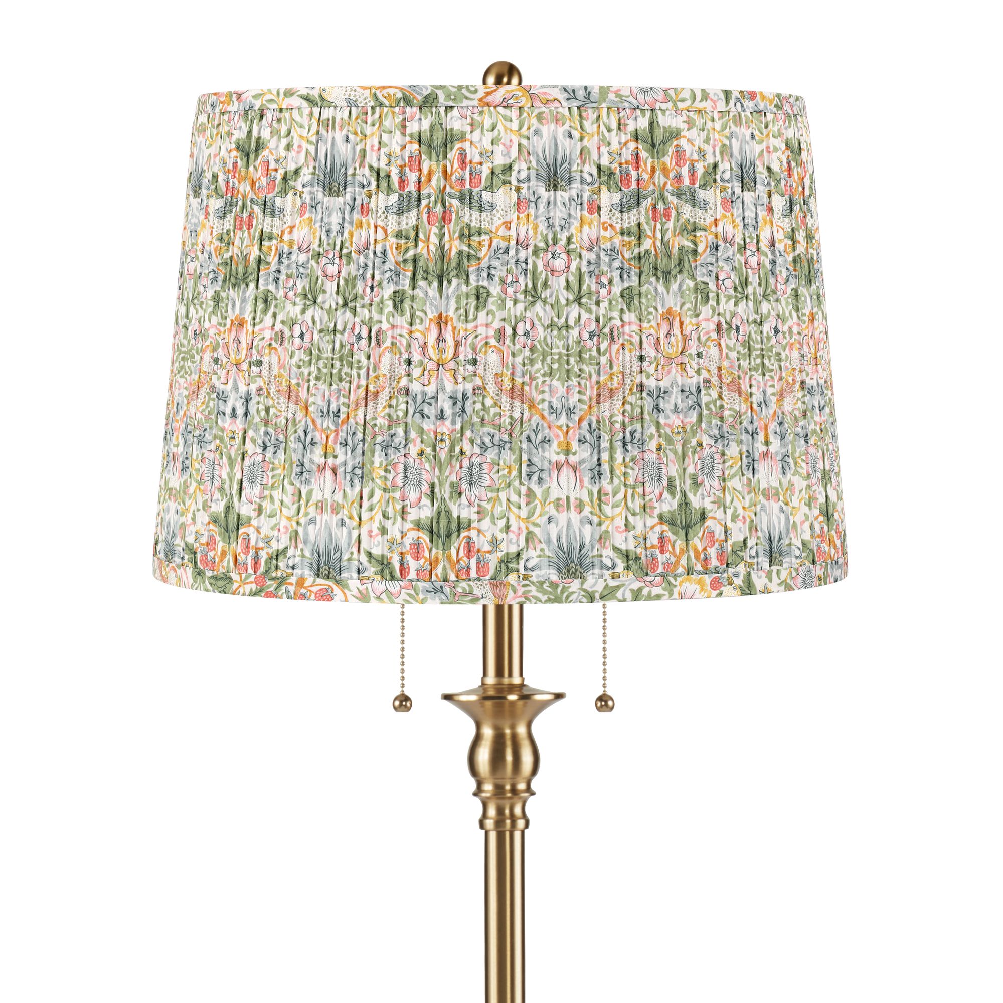 Image 2 Dyna Antique Brass Floor Lamp with Multi-Color Shade more views