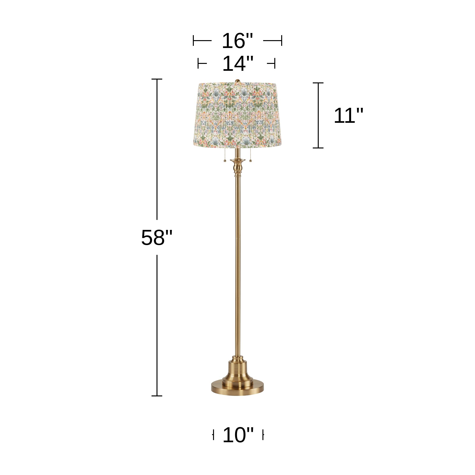 Image 5 Dyna Antique Brass Floor Lamp with Multi-Color Shade more views