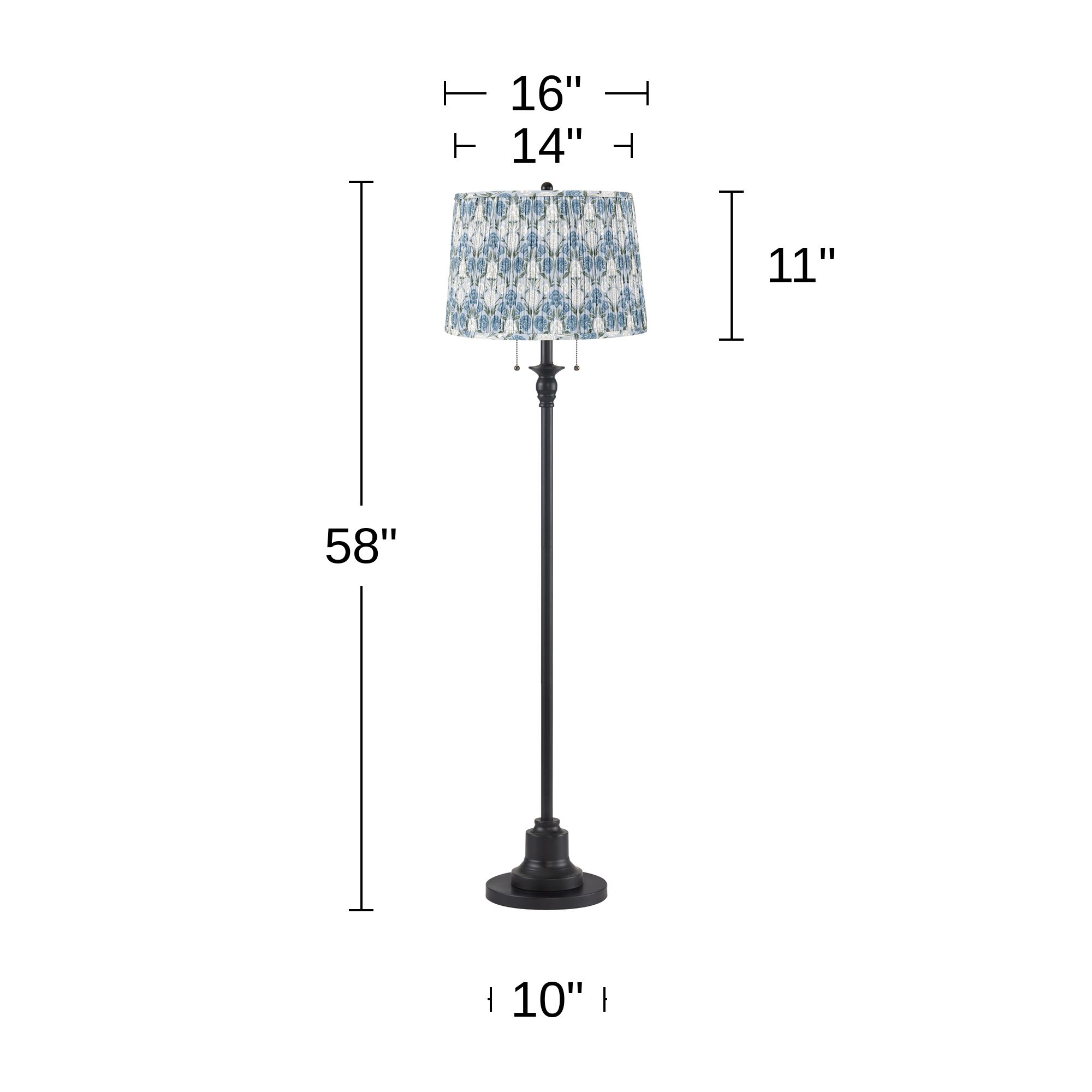 Image 5 Dyna Black Floor Lamp with Cobalt Blue and Green Shade more views