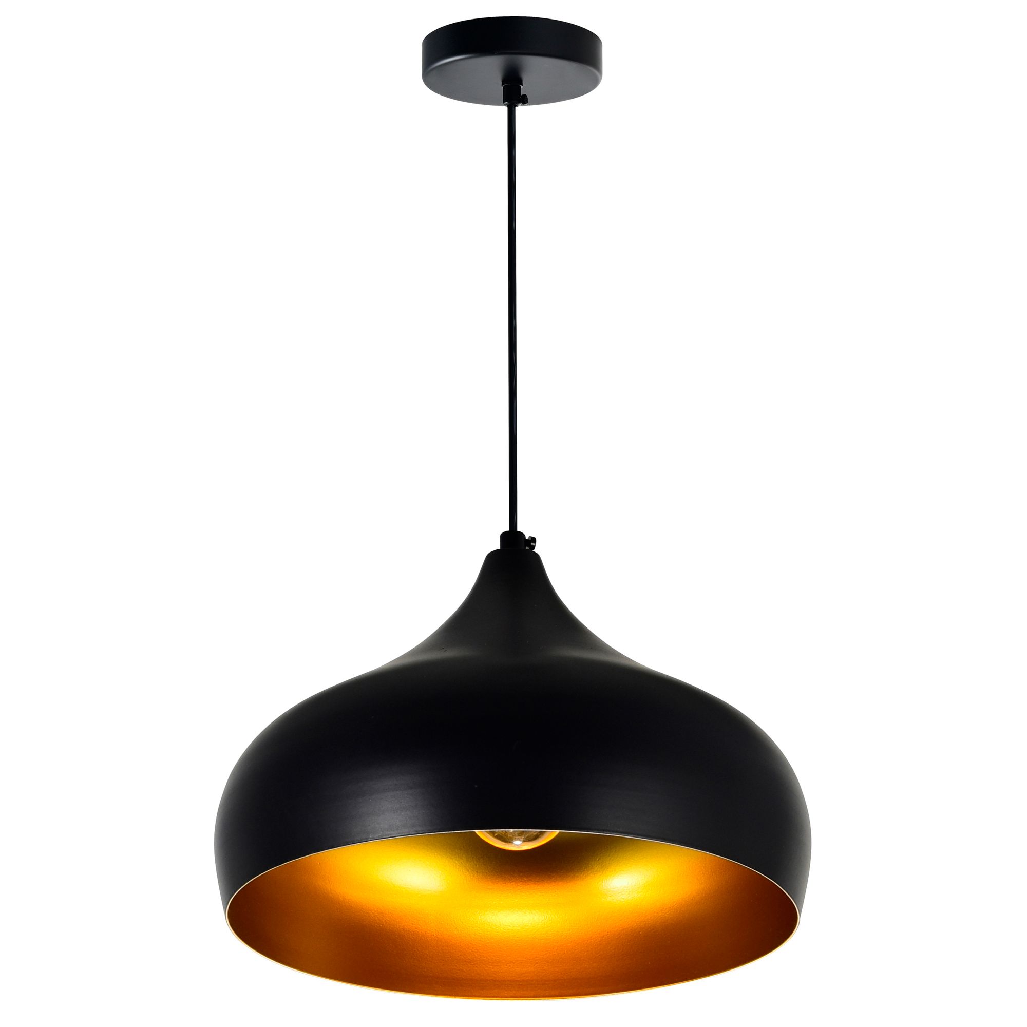 Image 2 Dynamic 1 Light 16in Black Down Pendant more views