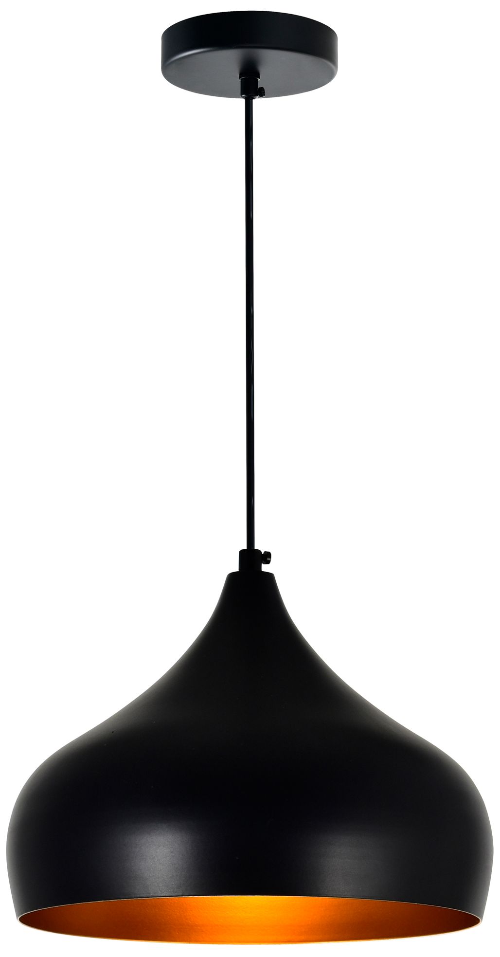 Dynamic 1 Light 9in Black Down Pendant