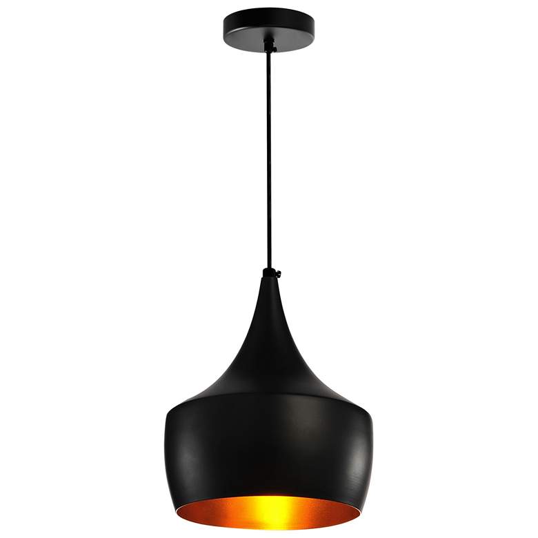 Image 1 Dynamic 1 Light Down Mini Pendant With Black Finish