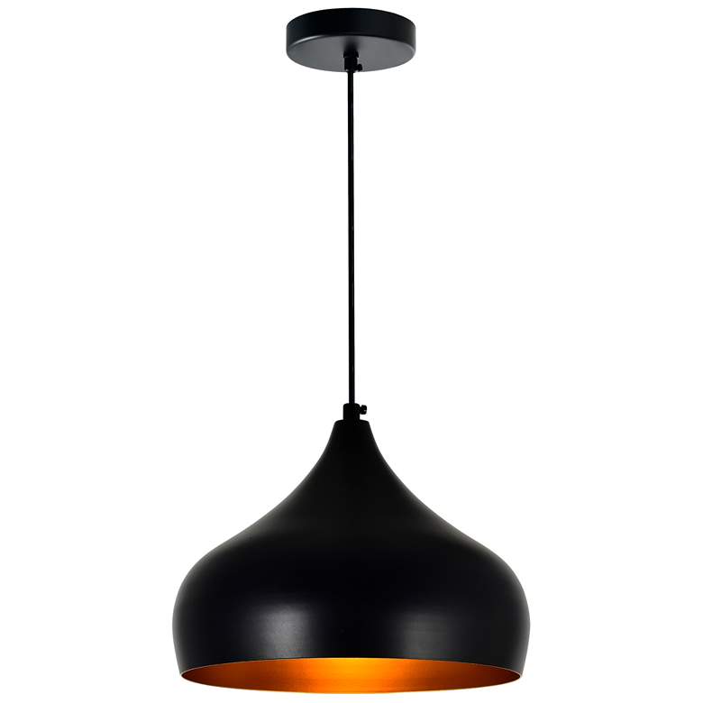 Image 1 Dynamic 1 Light Down Pendant With Black Finish