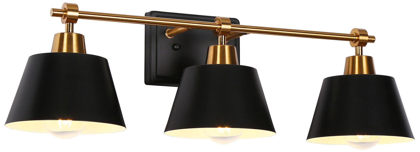 Image 2 Dyra 3-Light Black Gold Vanity Bath Lights