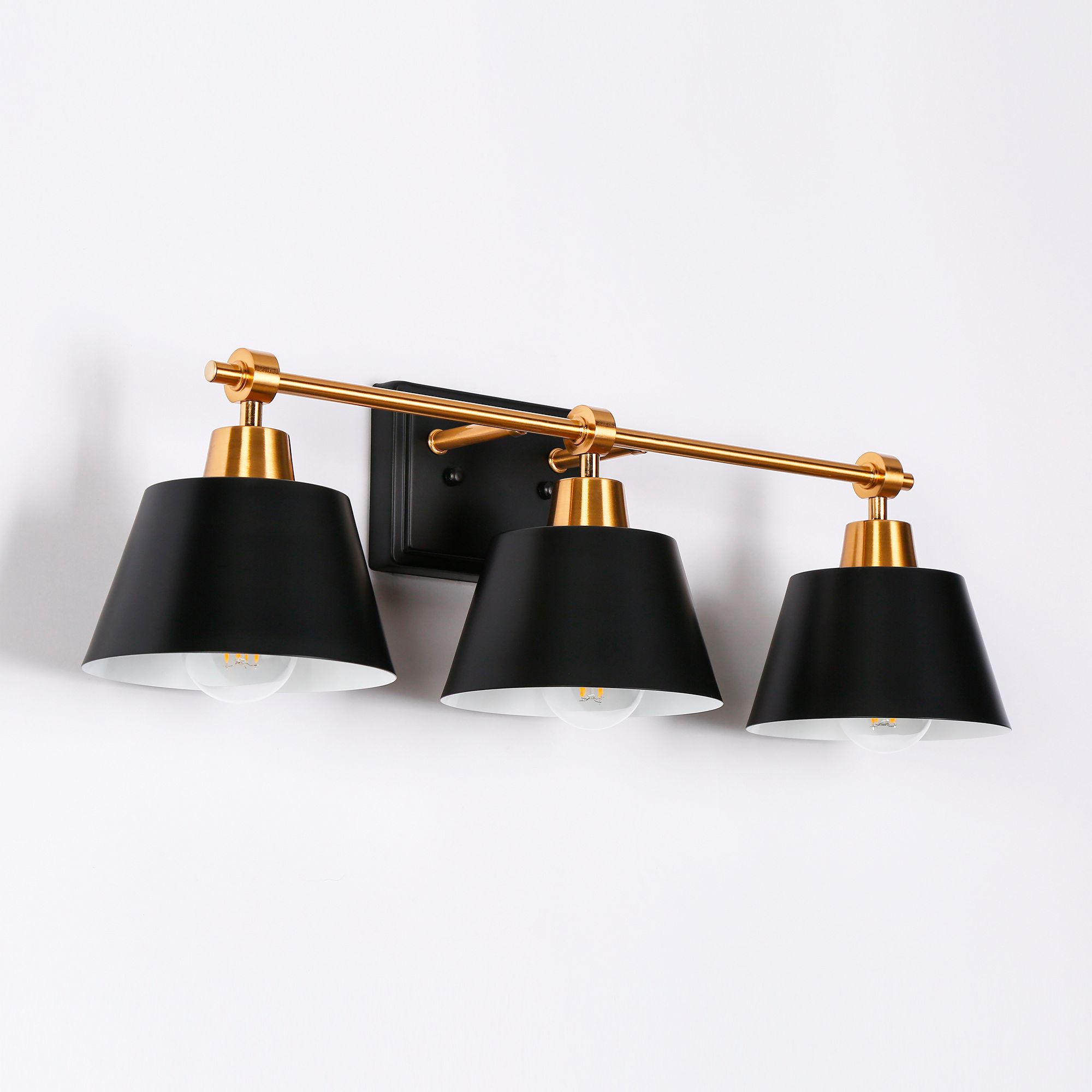 Image 4 Dyra 3-Light Black Gold Vanity Bath Lights more views