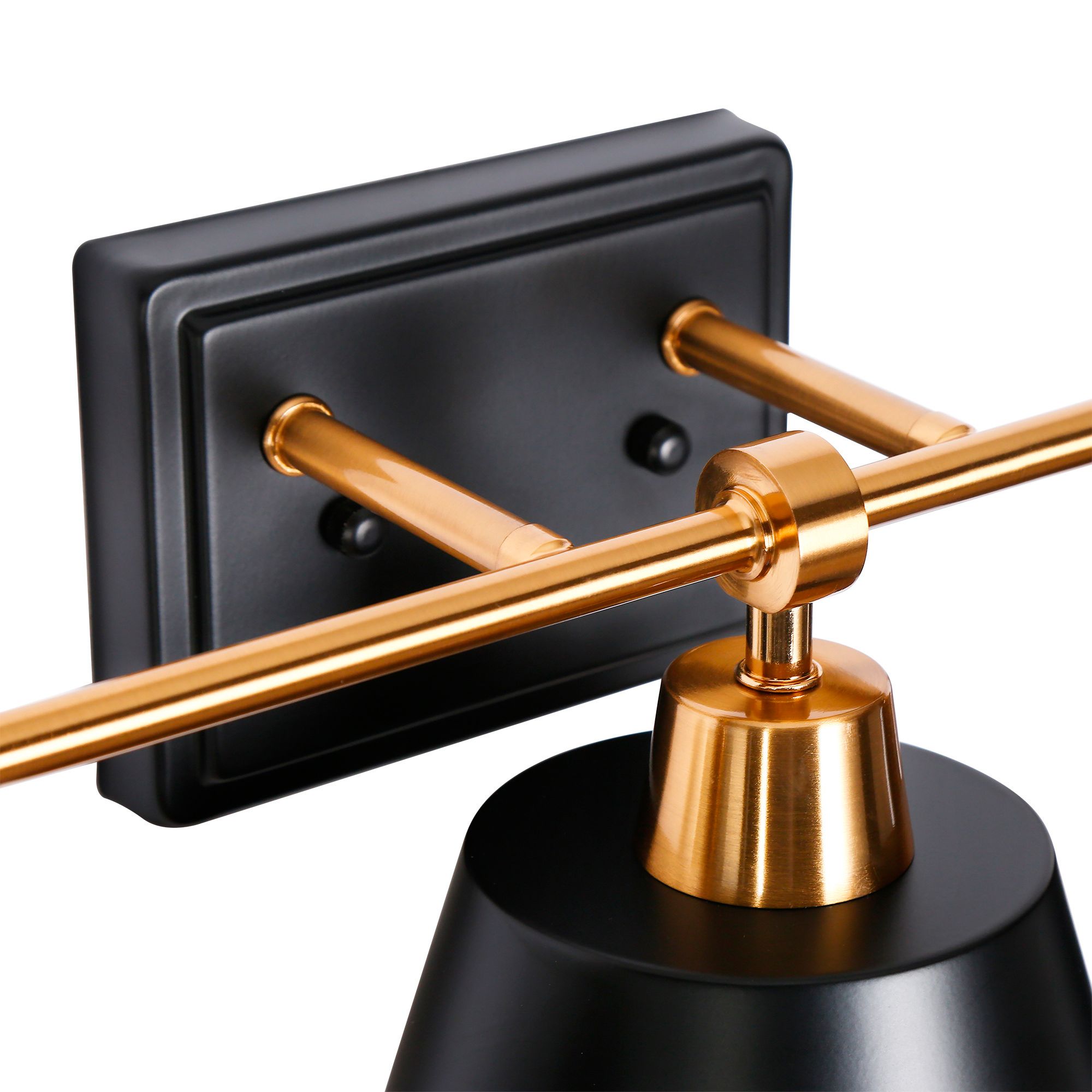 Dyra 3-Light Black Gold Vanity Bath Lights
