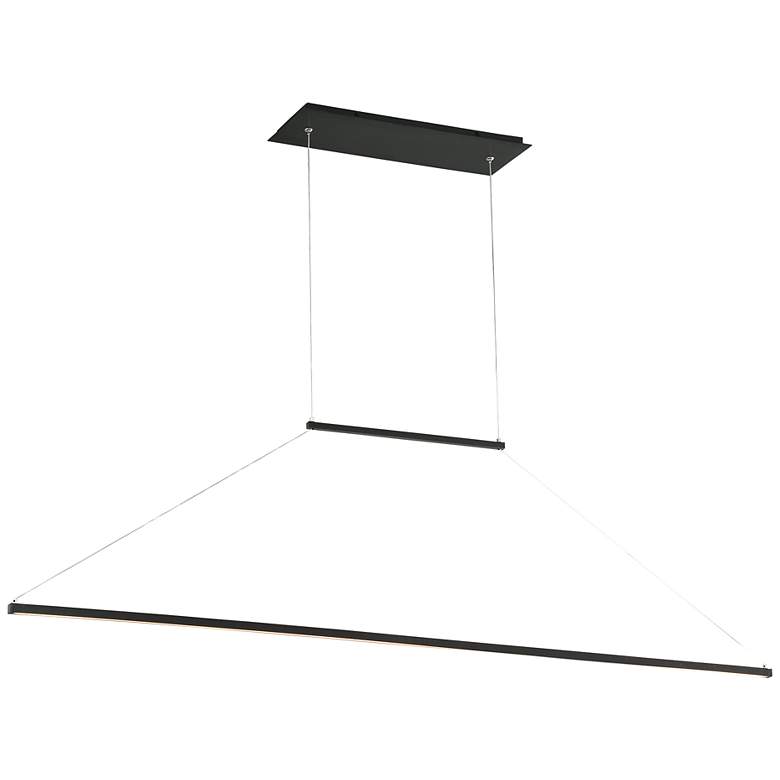 Image 1 E=MC2 47 inch Wide Black Linear LED Kitchen Island Light Pendant