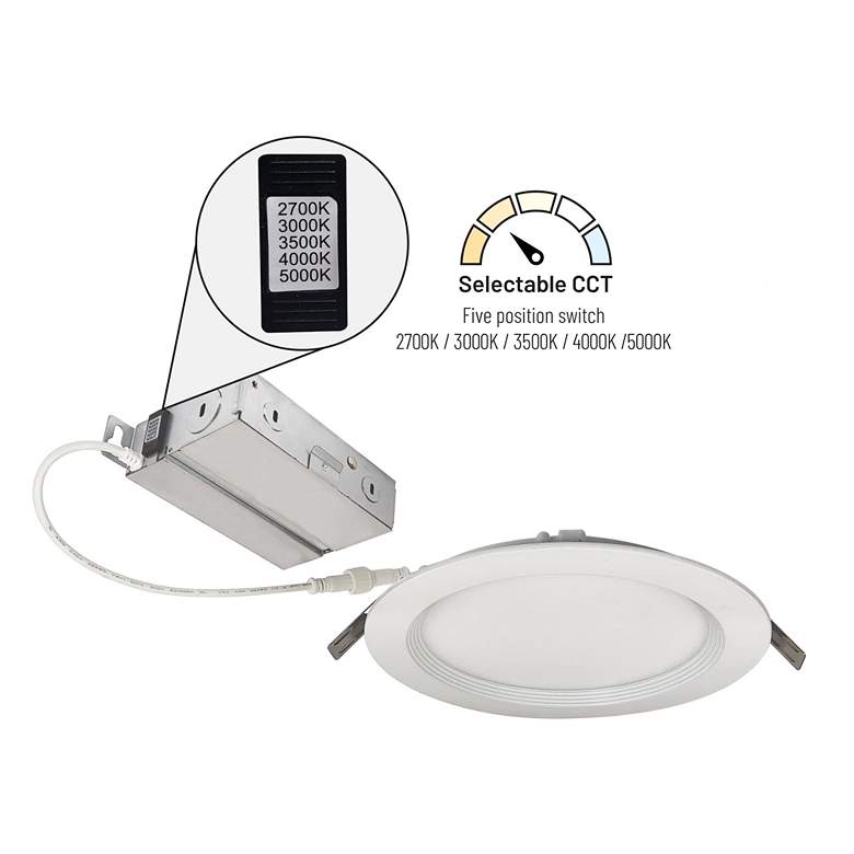 Image 2 E-Series Flin 6" White Selectable CCT LED Recessed Downlight more views