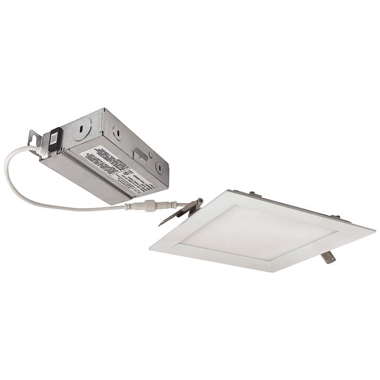 Image 1 E-Series Flin 6 inch White Square 3CCT LED Recessed Downlight