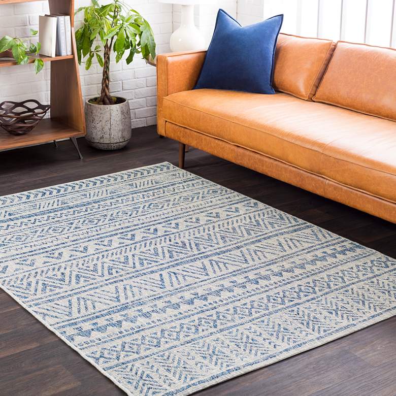 Image 3 Eagean EAG-2306 5&#39;3 inchx7&#39;7 inch Denim and Gray Outdoor Area Rug more views