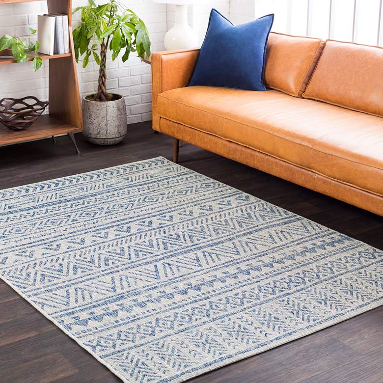 Image 3 Eagean EAG-2306 5'3"x7'7" Denim and Gray Outdoor Area Rug more views