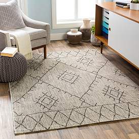 Image1 of Eagean EAG-2328 2'x2'11" Black and Taupe Outdoor Area Rug