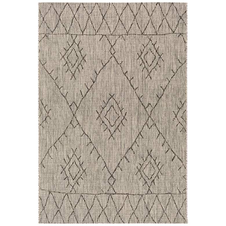 Image 2 Eagean EAG-2328 5'3"x7'7" Black and Taupe Outdoor Area Ru