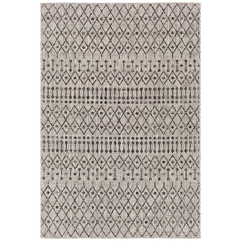 Image 2 Eagean EAG-2334 5'3"x7'7" Black and Taupe Outdoor Area Ru