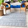 Thumbnail1 of Eagean EAG-2335 2'x2'11" Denim and White Outdoor Area Rug