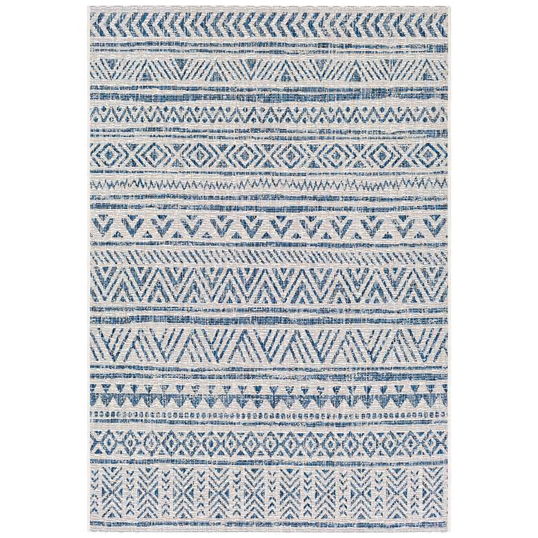Image 2 Eagean EAG-2335 5'3"x7'7" Denim and White Outdoor Area Ru
