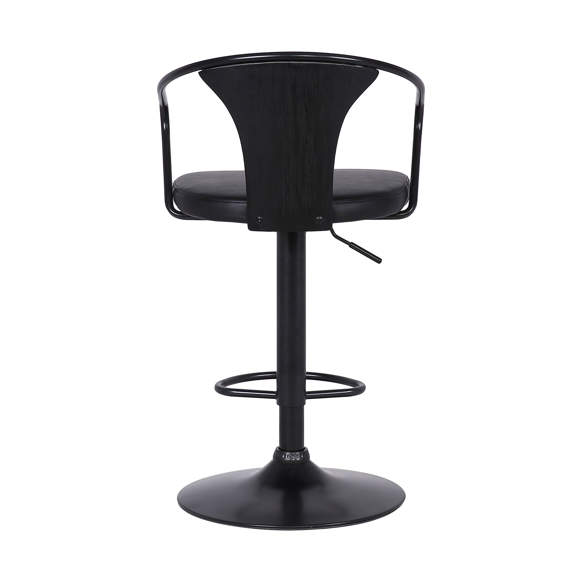 Image 5 Eagle Adjustable Swivel Barstool in Black Powder Coated, Black Faux Leather more views