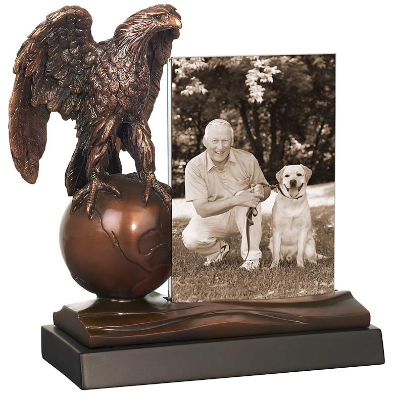 Image 1 Eagle on Globe 10" High Photo Picture Frame