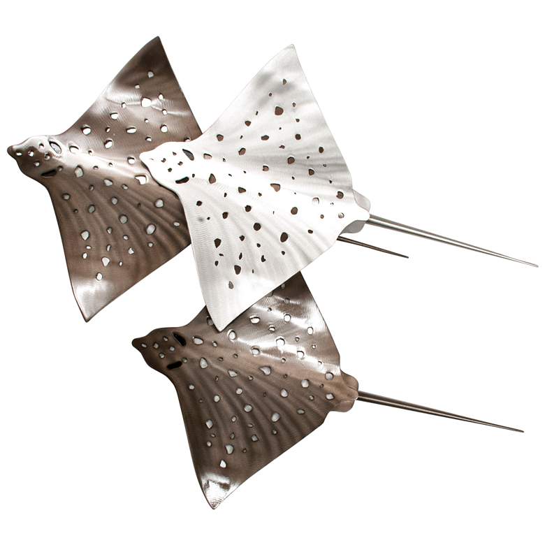 Image 1 Eagle Rays Triple 38" Wide Outdoor Metal Wall Art