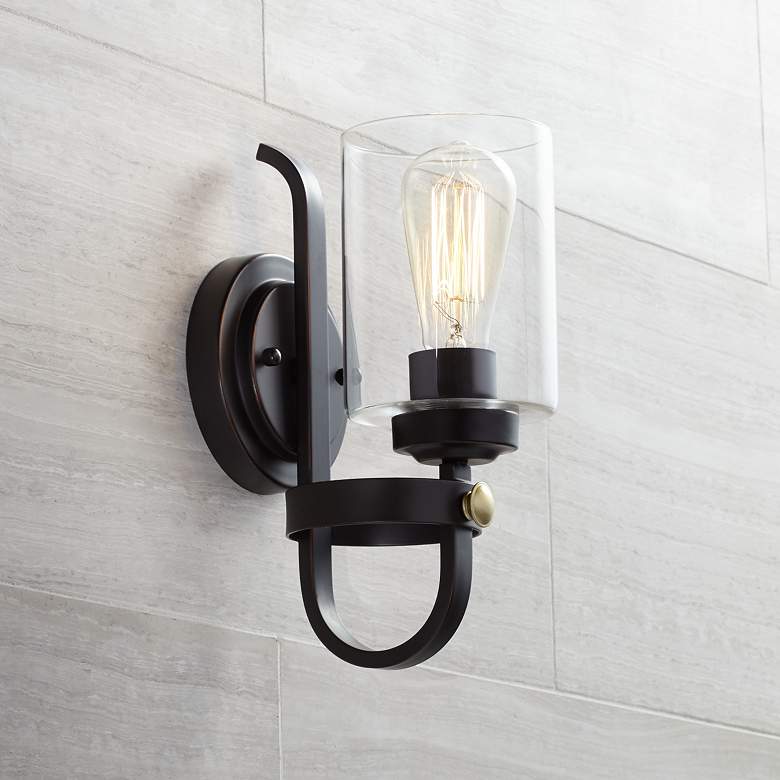 Image 1 Eagleton 12 inch High Oil-Rubbed Bronze Wall Sconce
