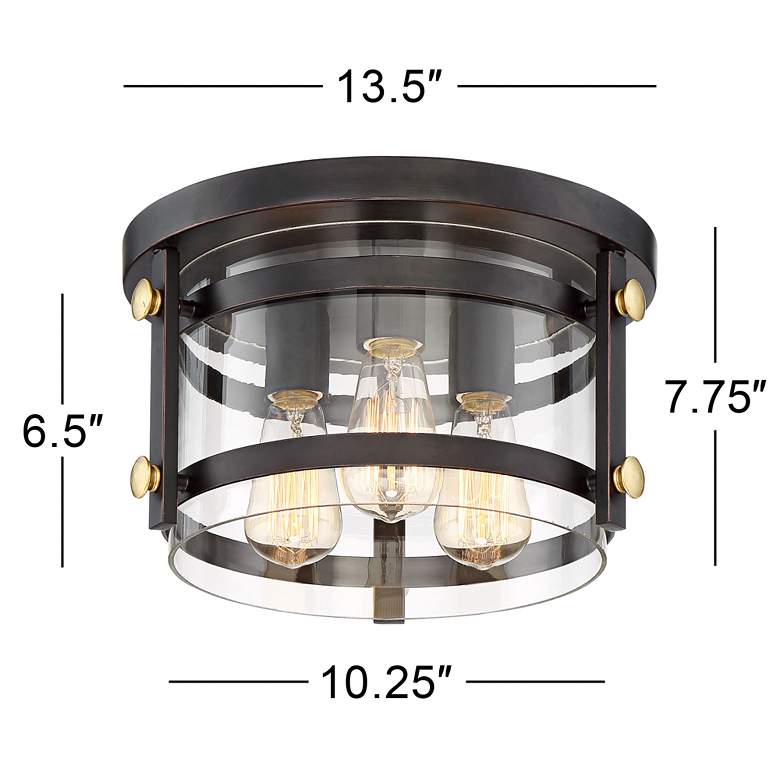 Eagleton 13 1/2 inch Wide Oil-Rubbed Bronze LED Ceiling Light more views