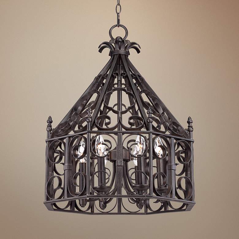 Image 1 Eagleton 20" Wide Metal Scroll Chandelier