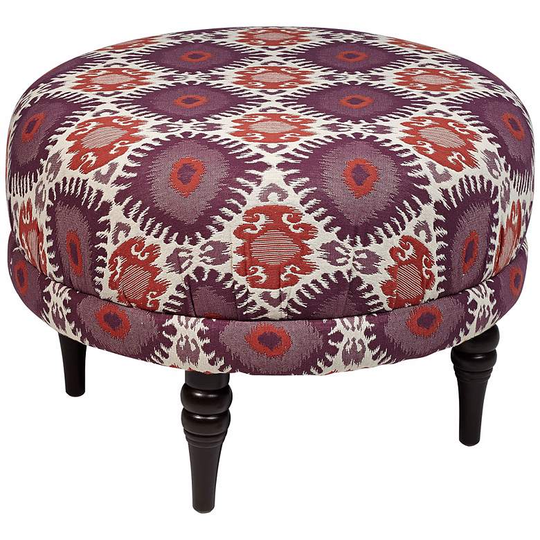 Image 1 Ealing Alara Berry Pattern Round Ottoman