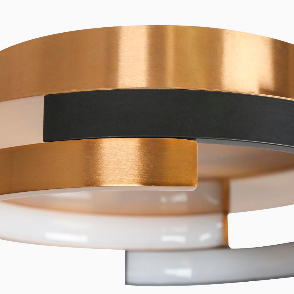 Image 2 Eammenty 12" Wide Plating Brass and Black LED Ceiling Light more views