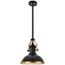 2_Eamon 13" Wide Matte Black and Brass Pendant Light
