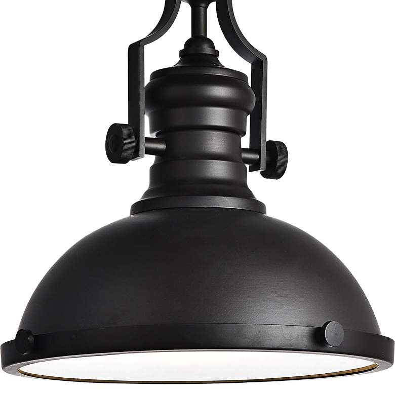 Image 2 Eamon 13" Wide Oil-Rubbed Bronze Dome Pendant Light more views