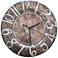 Eangee 13" Round Distressed Brown Capiz Shell Wall Clock