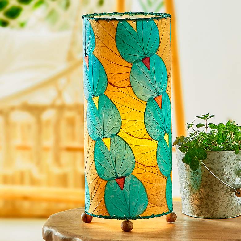 Image 1 Eangee 16 inch High Sea Blue Butterfly Uplight Accent Table Lamp