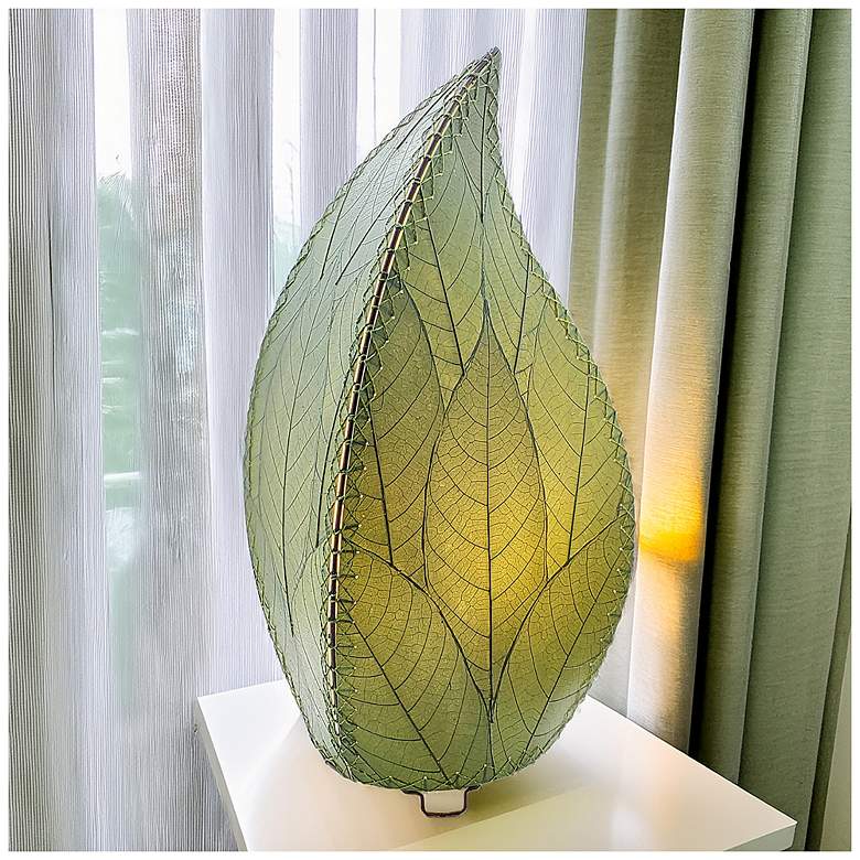 Image 3 Eangee 24 Inch Leaflet Lamp Green more views