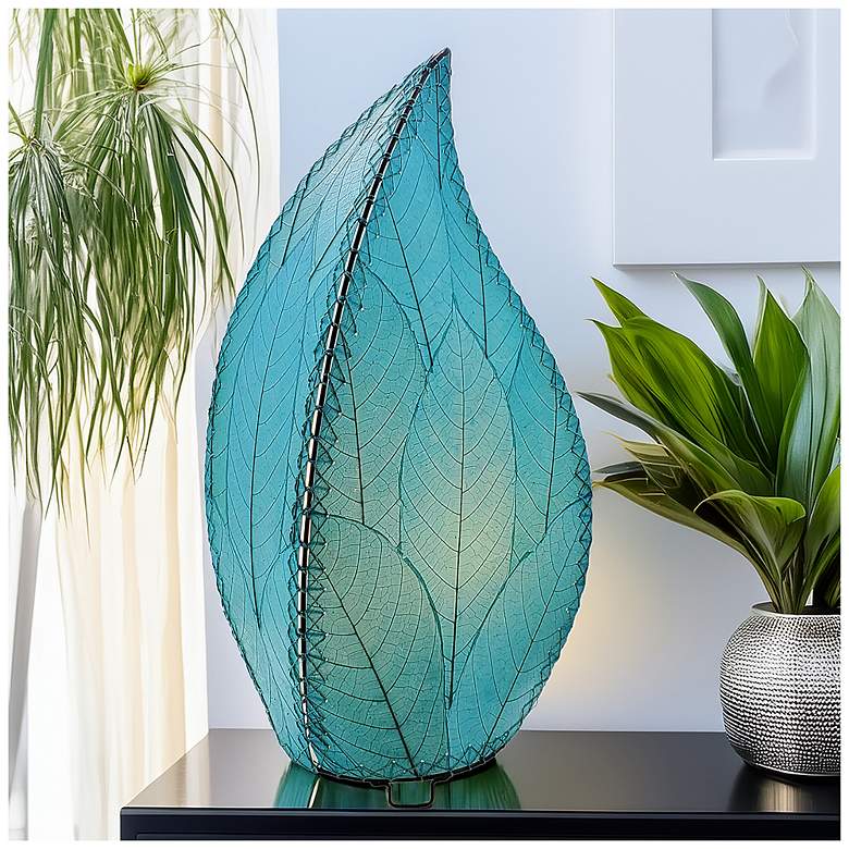 Image 3 Eangee 24 Inch Leaflet Lamp Sea Blue more views