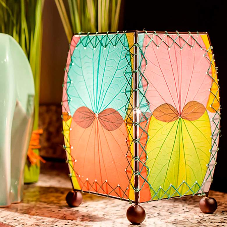 Image 1 Eangee 8" High Mini Square Multicolor Accent Lamp