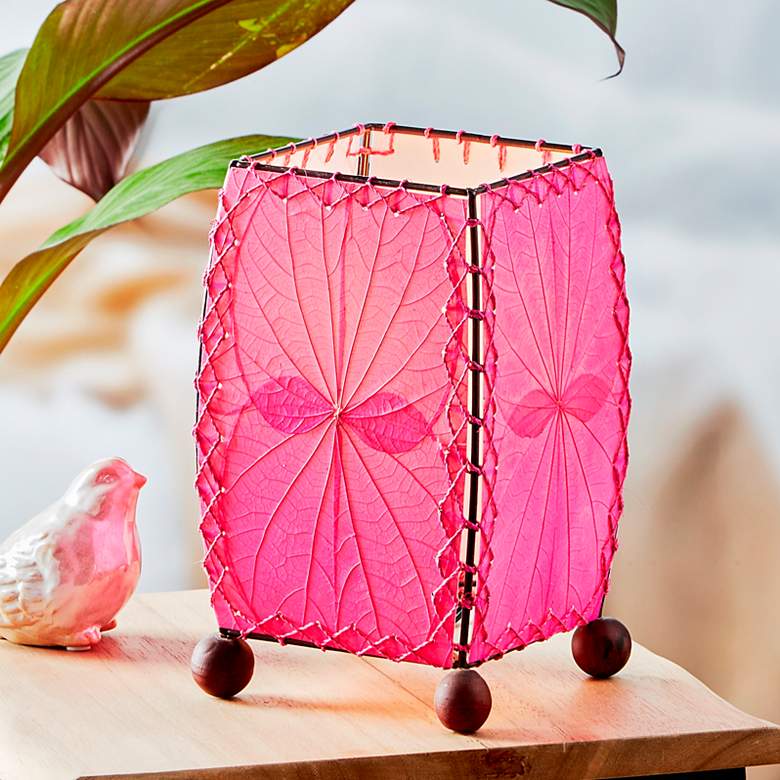 Eangee 8&quot; high Mini Square Pink Accent Lamp