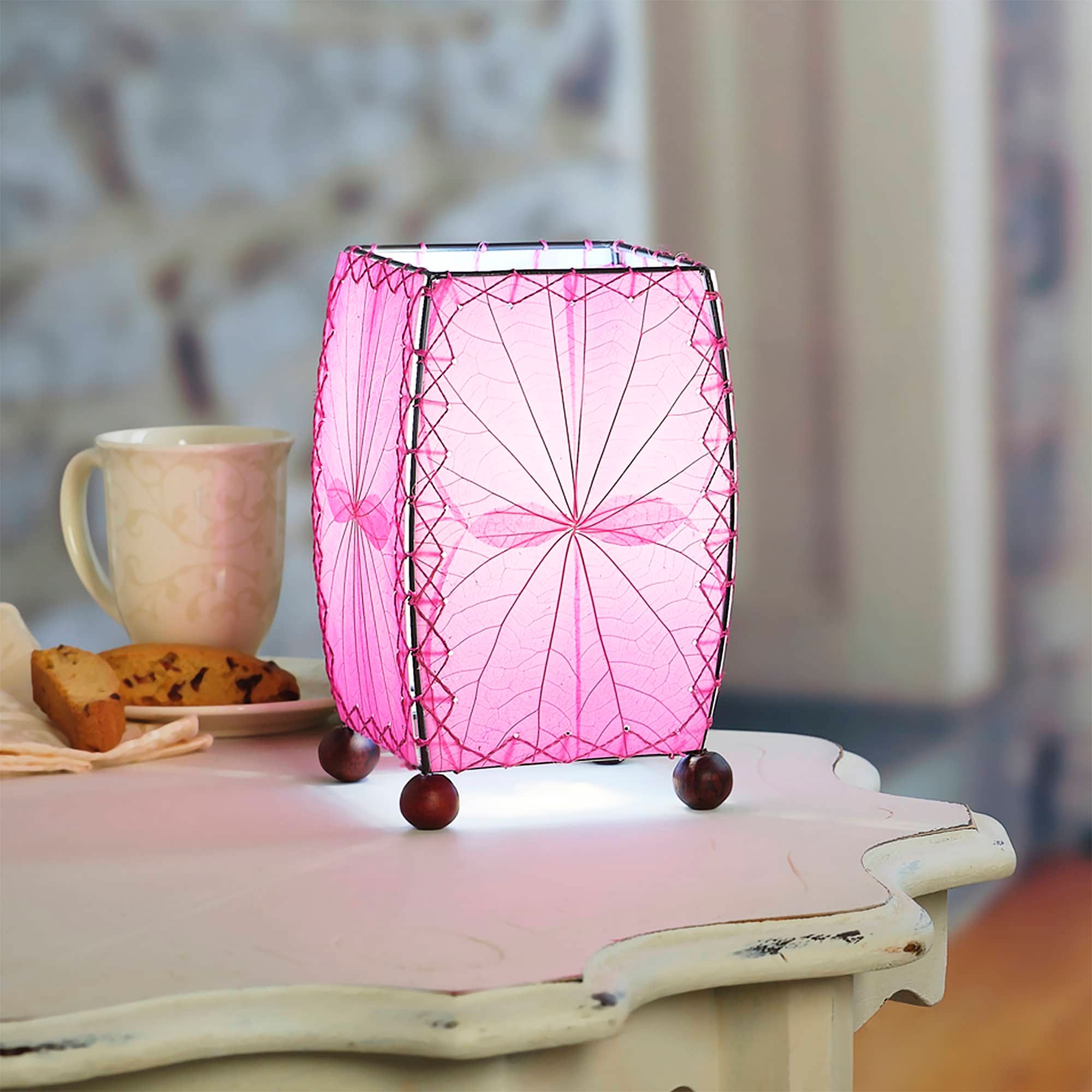 Eangee 8" high Mini Square Pink Accent Lamp W9083 Lamps Plus