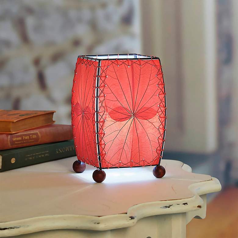 Eangee 8 inch high Mini Square Red Accent Lamp more views