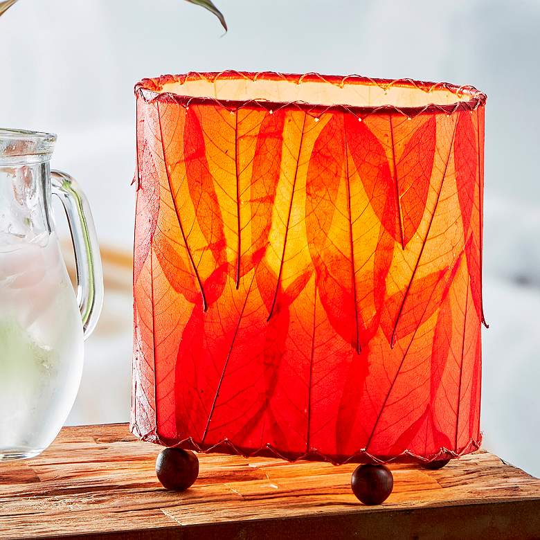 Image 1 Eangee 9" High Guyabano Red Handcrafted Accent Table Lamp