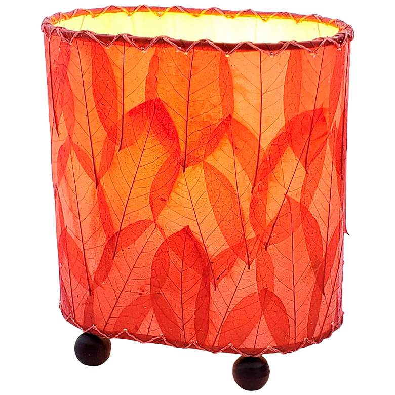 Image 4 Eangee 9" High Guyabano Red Handcrafted Accent Table Lamp more views