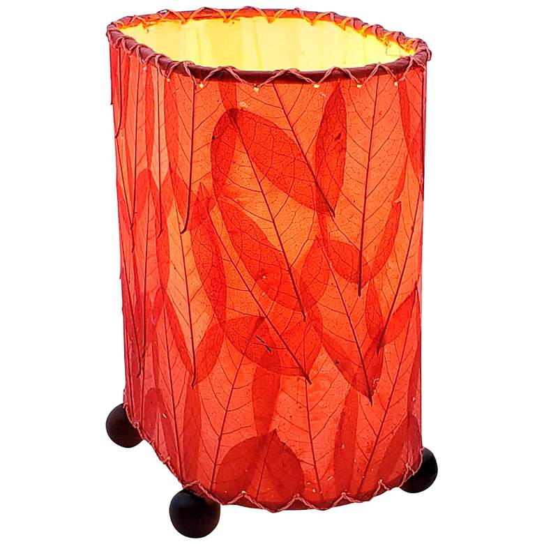 Image 5 Eangee 9" High Guyabano Red Handcrafted Accent Table Lamp more views