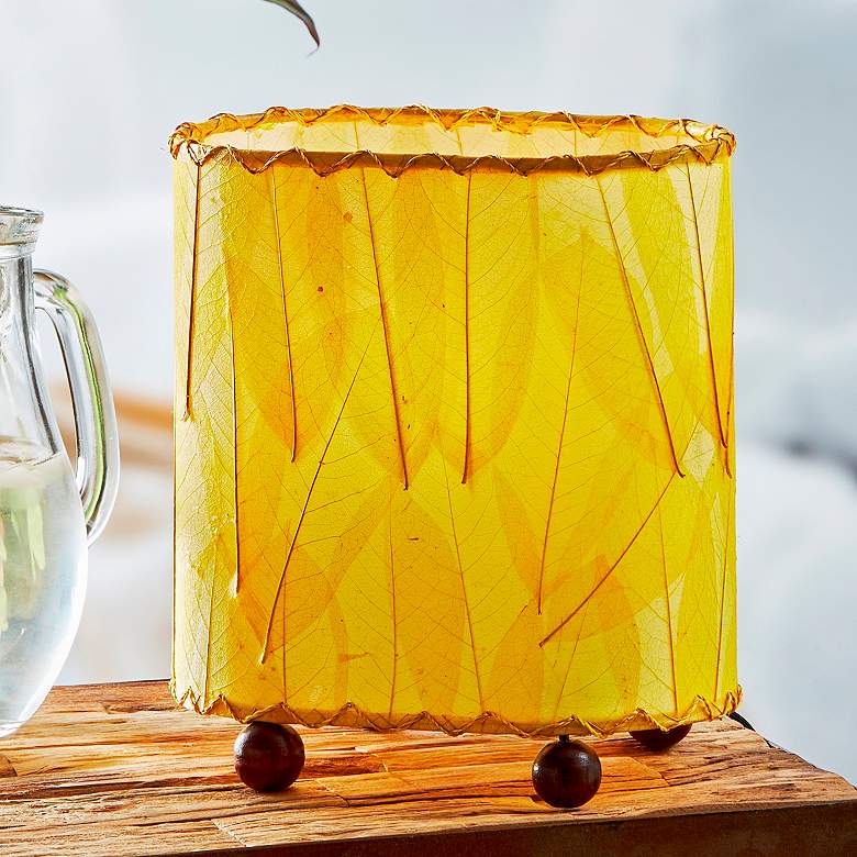 Image 1 Eangee 9"H Guyabano Yellow Mini Uplight Accent Table Lamp