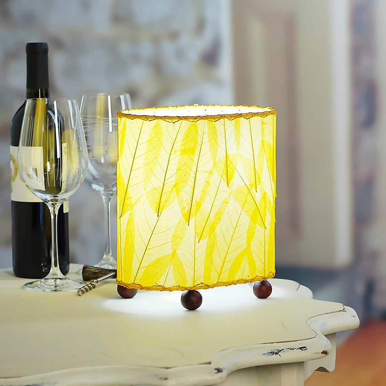 Image 6 Eangee 9"H Guyabano Yellow Mini Uplight Accent Table Lamp more views