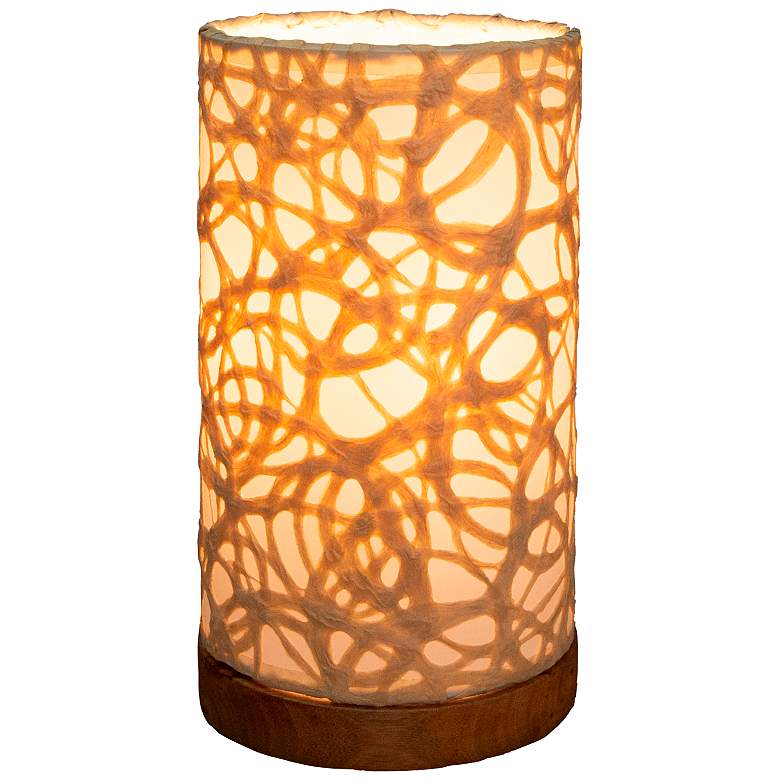 Image 2 Eangee 9"H Paper Cylinder Swirl Mini Table Accent Lamp