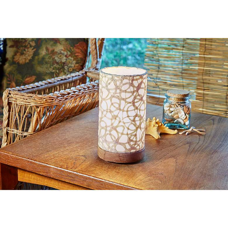 Image 4 Eangee 9"H Paper Cylinder Swirl Mini Table Accent Lamp more views