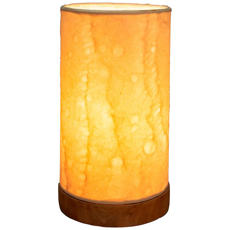 Image 1 Eangee 9 inchH Paper Cylinder Wave Mini Table Accent Lamp