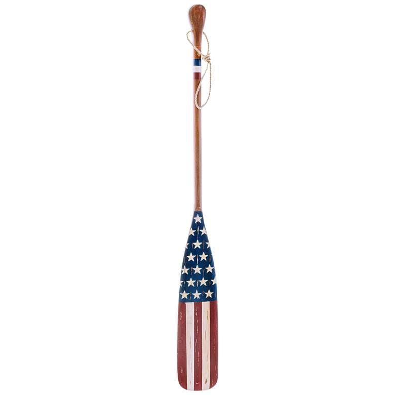 Image 2 Eangee American Flag Oar 60" High Solid Wood Wall Decor