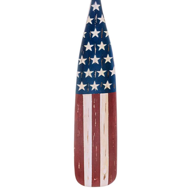 Image 3 Eangee American Flag Oar 60" High Solid Wood Wall Decor more views