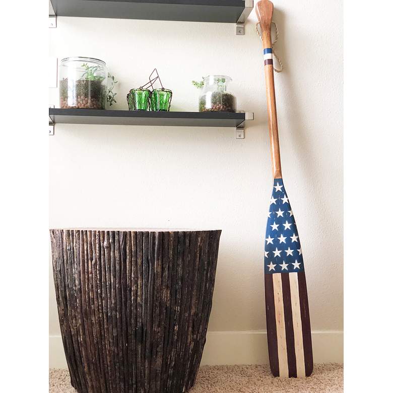 Image 4 Eangee American Flag Oar 60" High Solid Wood Wall Decor more views
