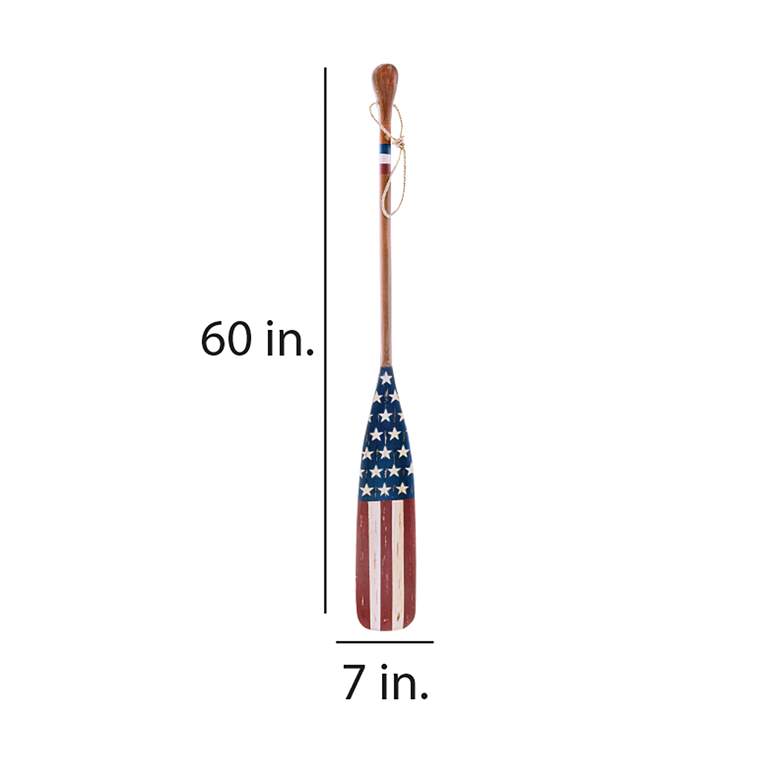 Image 5 Eangee American Flag Oar 60" High Solid Wood Wall Decor more views